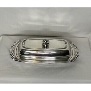 Vintage ONEIDA Silver Plated Covered Butter Tray - 8.25 x 4 x 3.5
